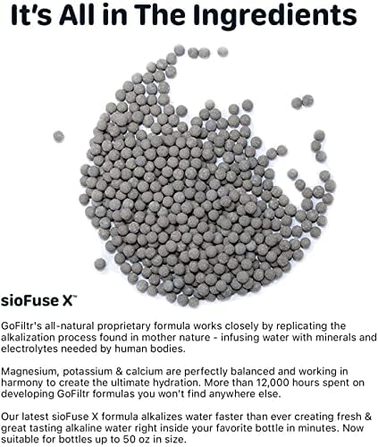 בקבוק מים Gofiltr + 2 מגנזיום אלקליין 9.5 pH infusers - 1500 מילוי | נירוסטה מבודדת ואקום ידידותית